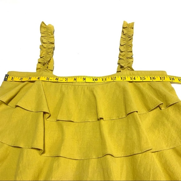 Essue Mustard Yellow Tier Ruffle Crop Top Medium - Picture 7 of 9